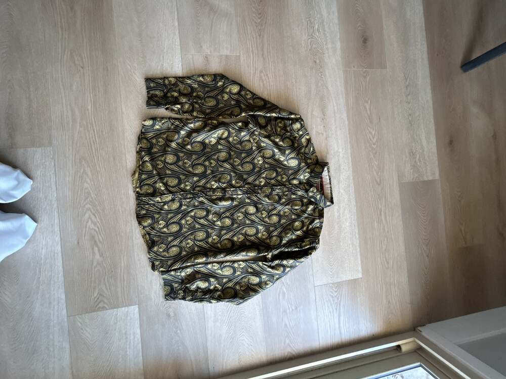 Consequence Black gold Paisley Embossed LS WVN Button Up Shirt